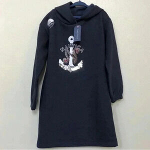 Nautica Girls’ 6Y Sequin Anchor Hooded Sweatshirt Dress - BRAND NEW!!